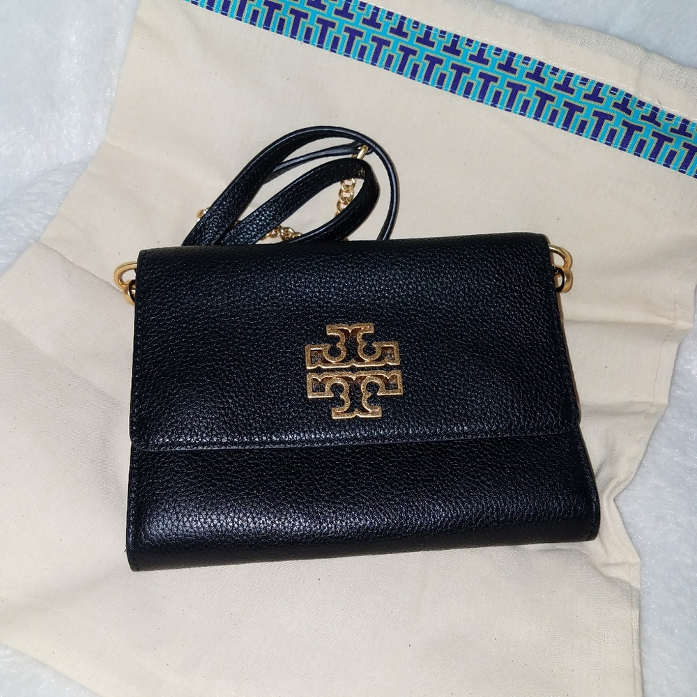 Tory Burch Chain Wallet Black Nwt